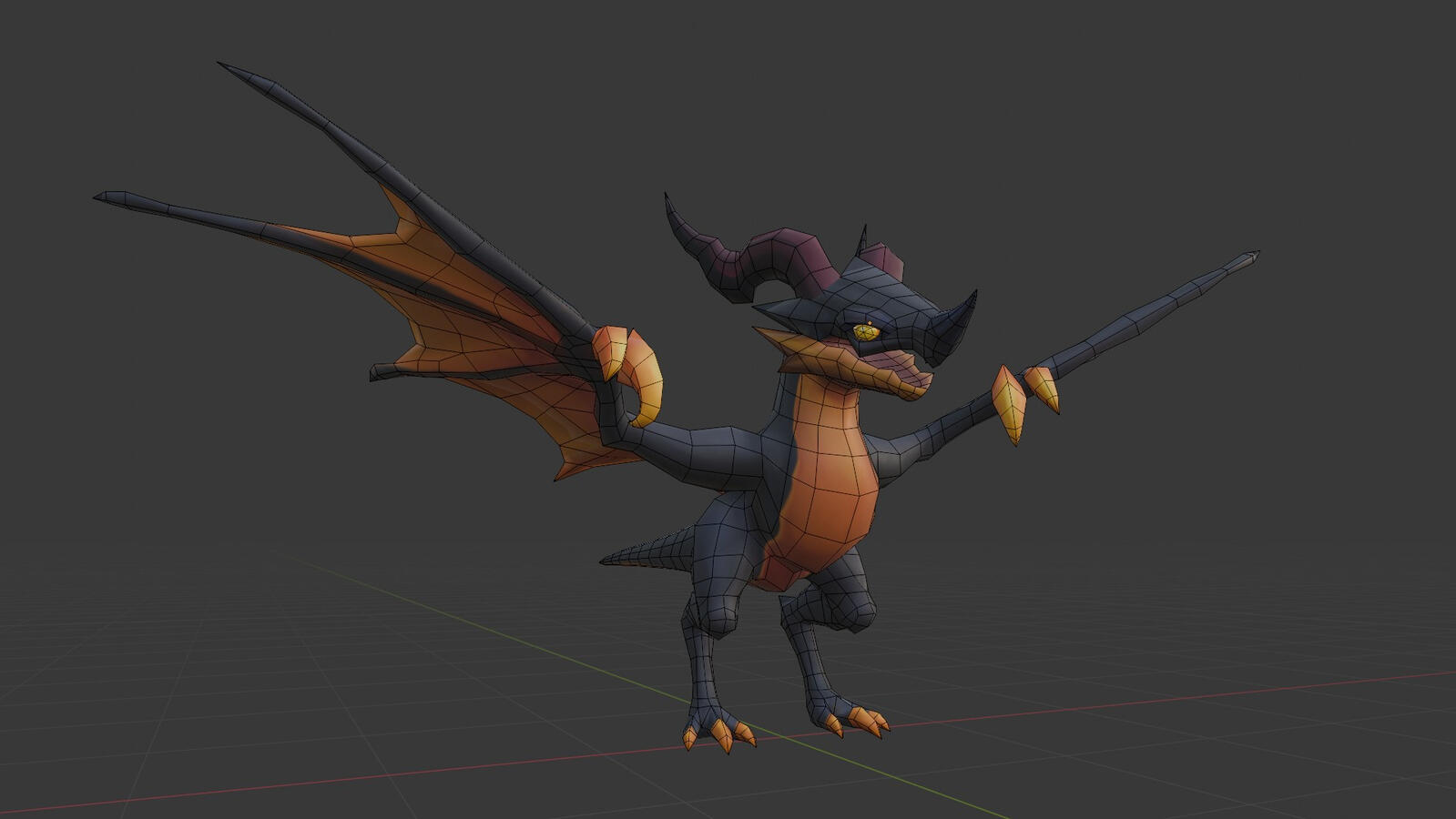 Painted Model with Wireframe