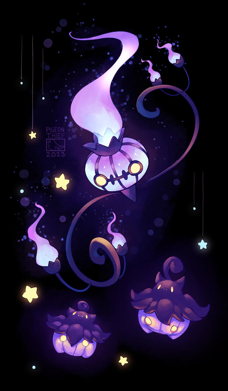 Chandelure and Pumpkaboo