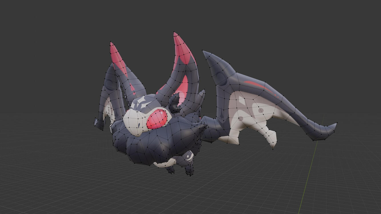 Painted Model with Wireframe